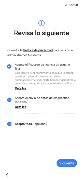 Pulsa Siguiente.