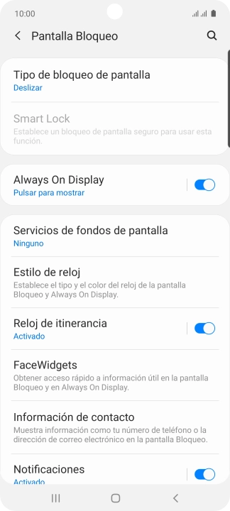 Pulsa Tipo de bloqueo de pantalla.