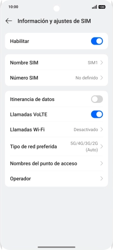 Pulsa Tipo de red preferida.