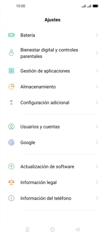 Pulsa Actualización de software. Si hay una versión de software nueva disponible, aparecerá ahora en la pantalla. Sigue las indicaciones de la pantalla para actualizar el software del teléfono.