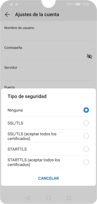 Pulsa Ninguna para desactivar la función.
