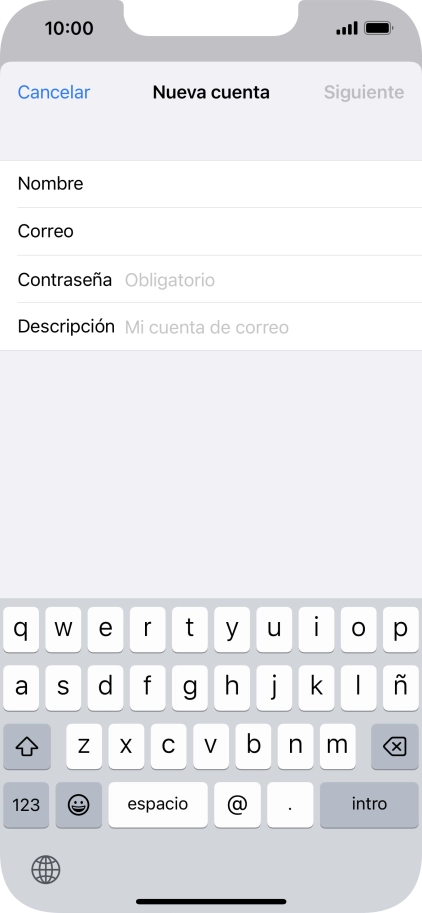 Pulsa Contraseña e introduce la contraseña de tu cuenta de correo electrónico.