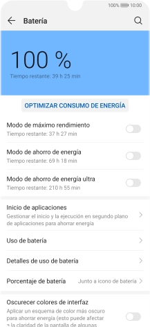 Pulsa el indicador junto al ajuste deseado para activar la función.