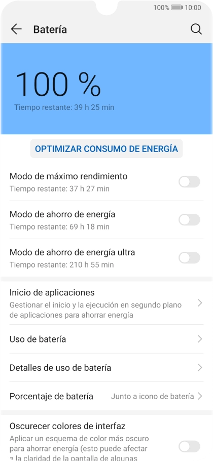 Pulsa el indicador junto al ajuste deseado para activar la función.