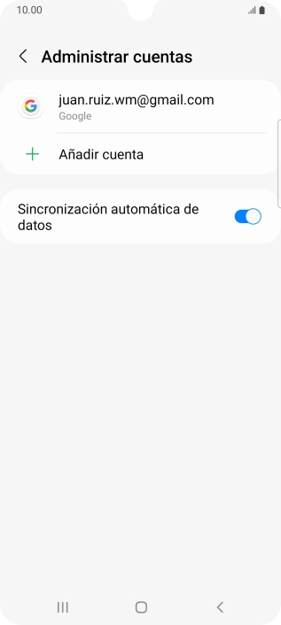 Pulsa la cuenta deseada.