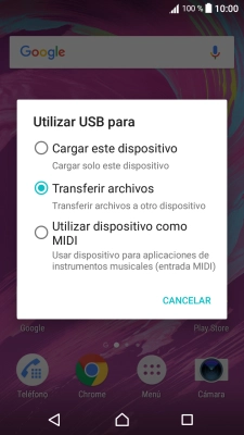 Pulsa Transferir archivos.