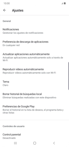 Pulsa Actualizar aplicaciones automáticamente.