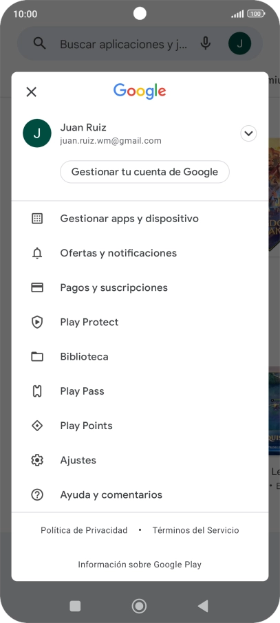 Pulsa Gestionar apps y dispositivo.