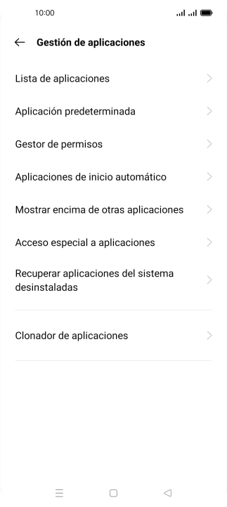 Pulsa Lista de aplicaciones.