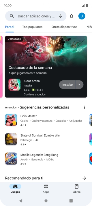 Pulsa en el campo de búsqueda.