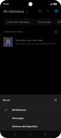 Pulsa una categoría y desplázate al archivo de música deseado.