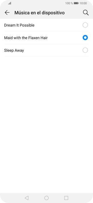 Al encontrar un timbre de llamada de tu gusto, pulsa dos veces la flecha hacia la izquierda.