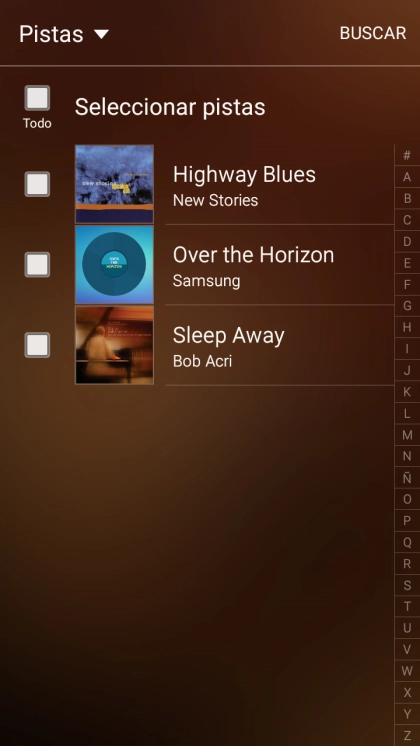 Pulsa los archivos de música deseados.