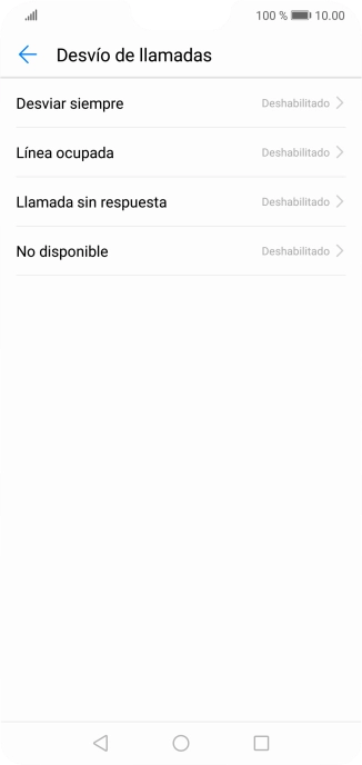 Pulsa el tipo de desvío deseado.