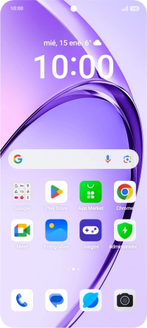 Desliza el dedo hacia arriba por la pantalla.