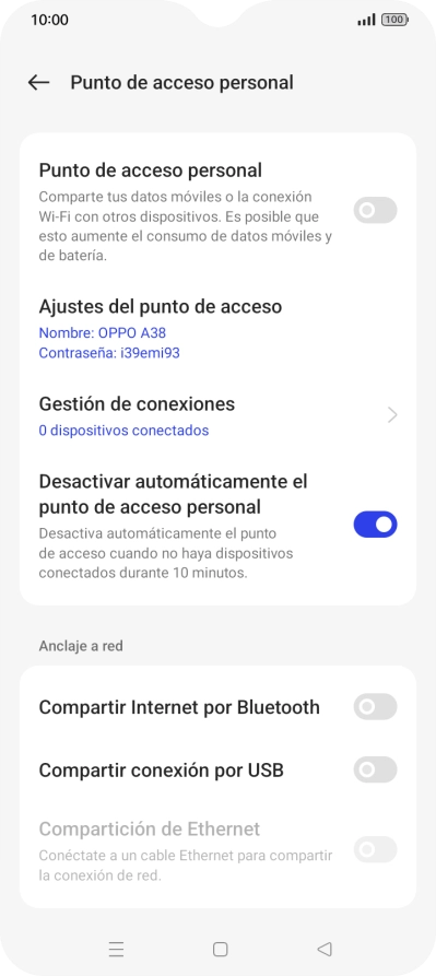 Pulsa Ajustes de punto de acceso.