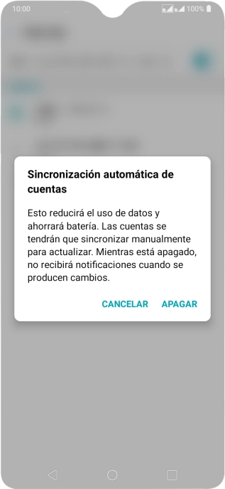Si desactivas la función, pulsa APAGAR.