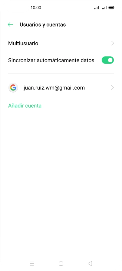 Pulsa Añadir cuenta.