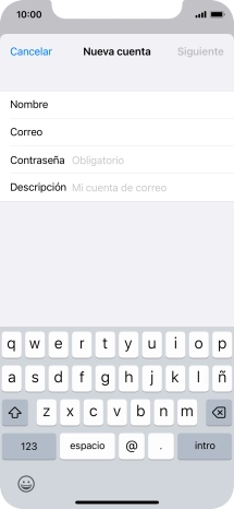 Pulsa Contraseña e introduce la contraseña de tu cuenta de correo electrónico.
