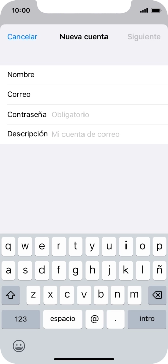 Pulsa Contraseña e introduce la contraseña de tu cuenta de correo electrónico.