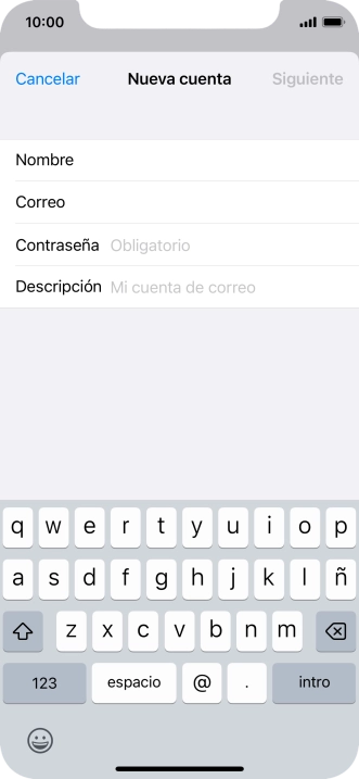Pulsa Contraseña e introduce la contraseña de tu cuenta de correo electrónico.