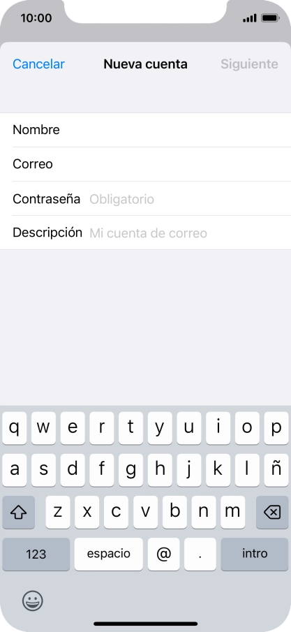 Pulsa Contraseña e introduce la contraseña de tu cuenta de correo electrónico.