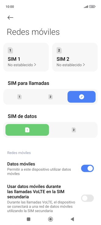 Pulsa la tarjeta SIM deseada.