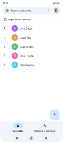 Pulsa el icono de nuevo contacto.