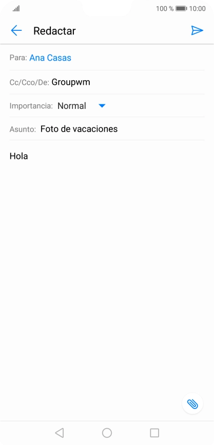 Pulsa el icono de anexos.