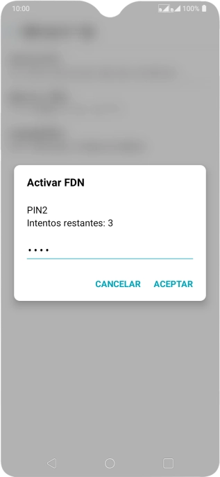 Introduce el código PIN2 y pulsa ACEPTAR.