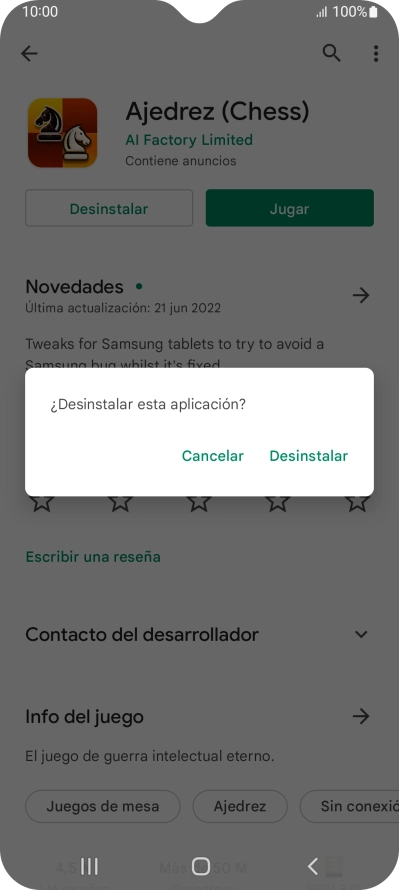 Pulsa Desinstalar.