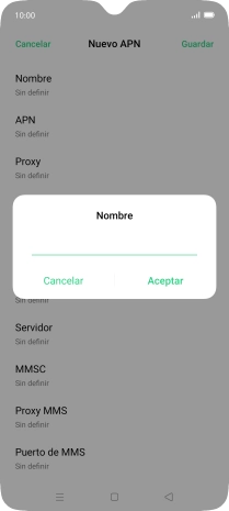 Introduce Vodafone Internet y pulsa Aceptar.