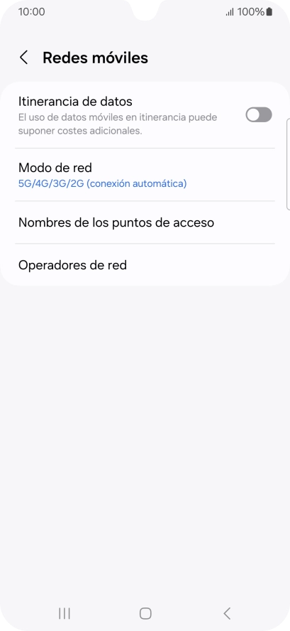 Pulsa Nombres de los puntos de acceso.