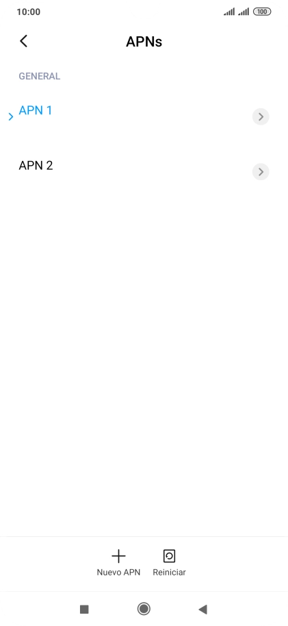 Pulsa la conexión de datos deseada para activarla.