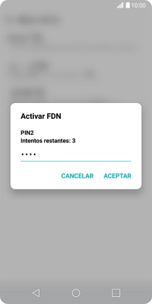 Introduce el código PIN2 y pulsa ACEPTAR.