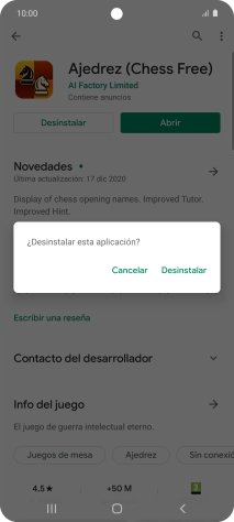 Pulsa Desinstalar.