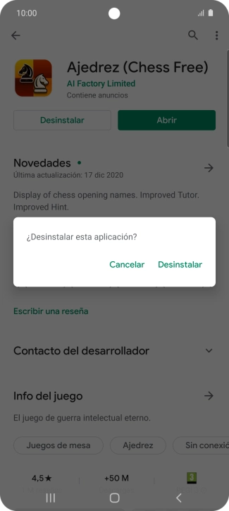 Pulsa Desinstalar.