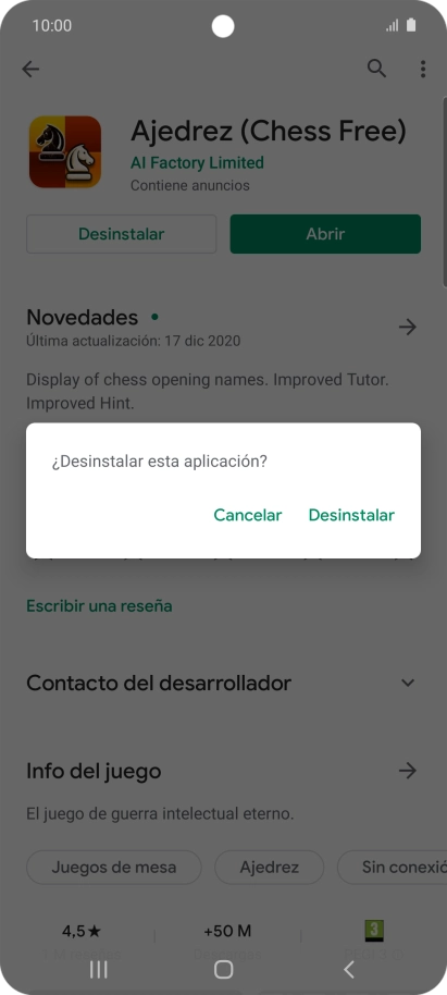 Pulsa Desinstalar.