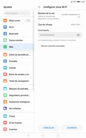 Pulsa Nombre de la red e introduce el nombre deseado de la conexión wifi.