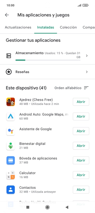 Pulsa la app deseada.
