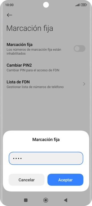 Introduce el código PIN2 y pulsa Aceptar. Introduce el código PIN2 y pulsa Aceptar.