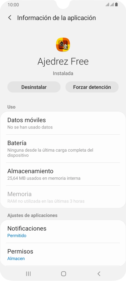 Pulsa Almacenamiento.