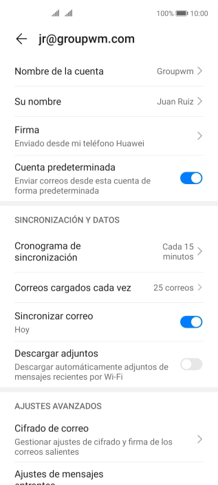 Pulsa Nombre de la cuenta.