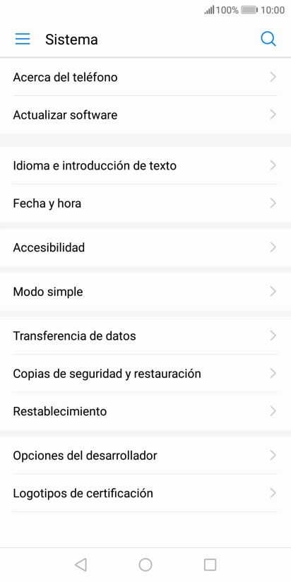 Pulsa Actualizar software. Si hay una versión de software nueva disponible, aparecerá ahora en la pantalla. Sigue las indicaciones de la pantalla para actualizar el software del teléfono.