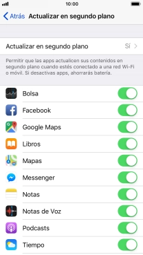 Pulsa Actualizar en segundo plano.
