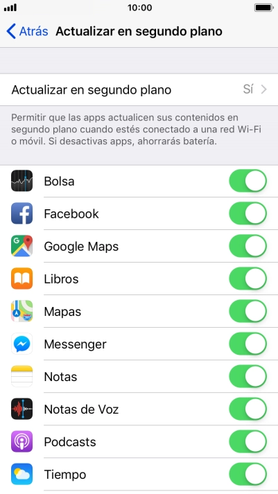 Pulsa Actualizar en segundo plano.