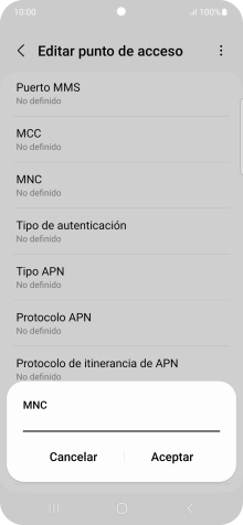 Introduce 01 y pulsa Aceptar.