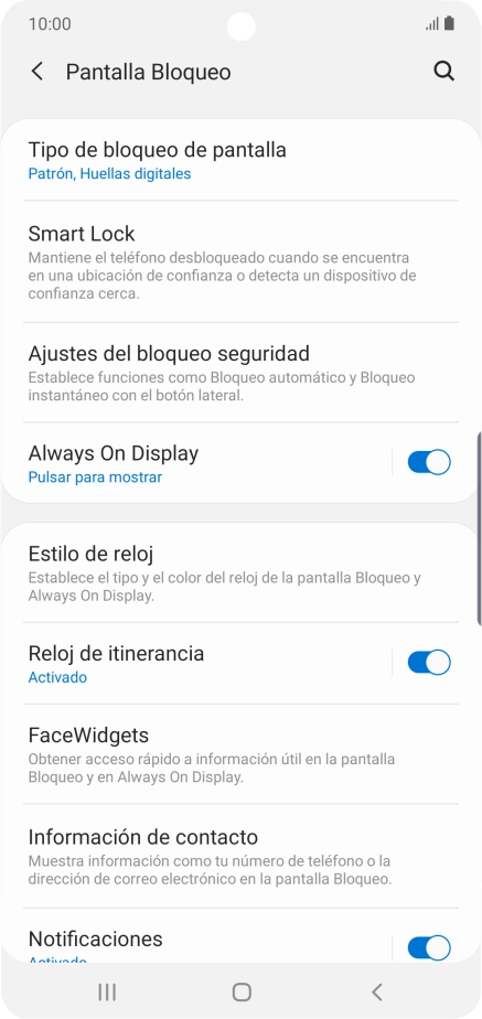 Pulsa Tipo de bloqueo de pantalla e introduce el código de seguridad actual.