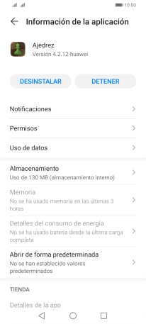 Pulsa Almacenamiento.