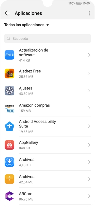 Pulsa la app deseada.